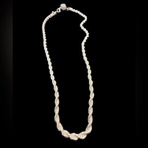 925 silver twisted rope chain, 18” New! 
Added magnetic rhinestone clasp! 
Gorg!